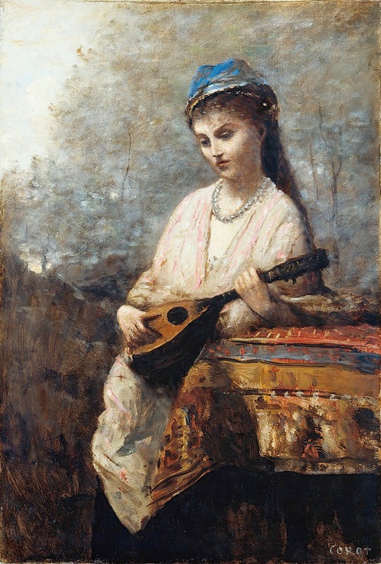 Jean-Baptiste-Camille Corot - Young Girl with a Mandolin