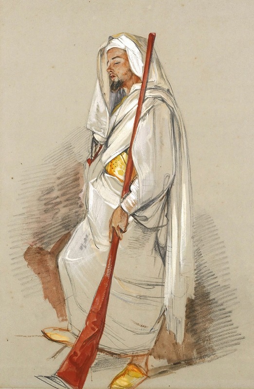 John Frederick Lewis - Study Of A Man Wearing North African Dress