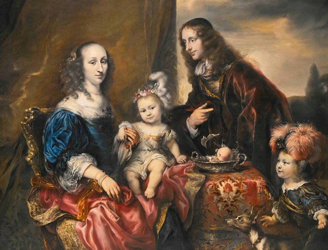 Jürgen Ovens - An Elegant Family Portrait, Traditionally Identified As Colonel John Hutchinson (1616-1664) And His Family