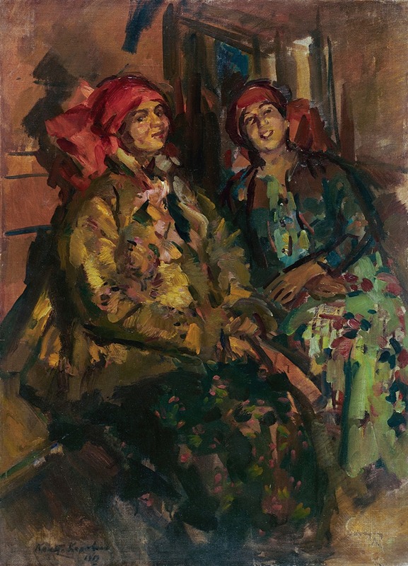 Konstantin Alexeevich Korovin - Two Girls In Peasant Costumes