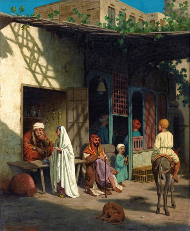 Louis-Emile Pinel De Grandchamp - Bustling Street In A Souk