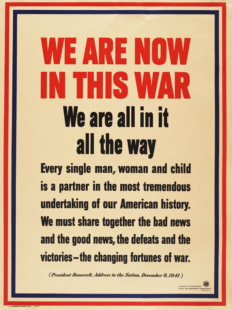 Anonymous - We are now in this war.