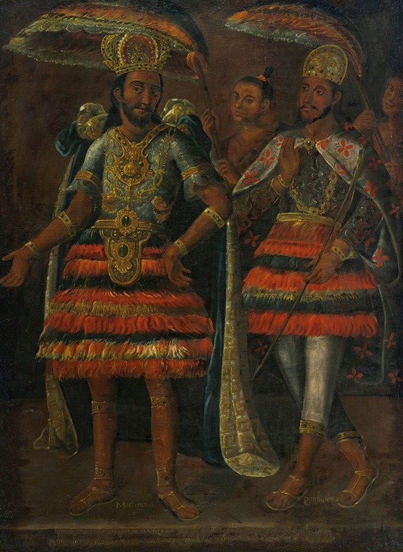 Mexican School - Portrait Of Moctezuma Y Cuahutemoc