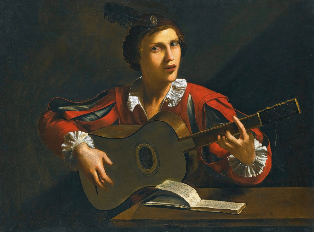 Pietro Paolini - A Guitar-Player Seated In An Interior