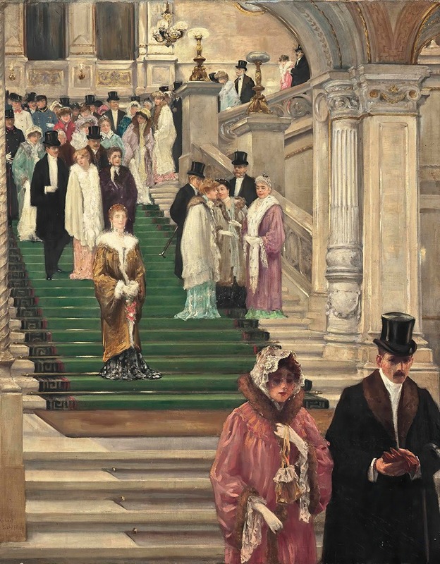 Robert Schiff - Dignitaries leaving the opera, Vienna