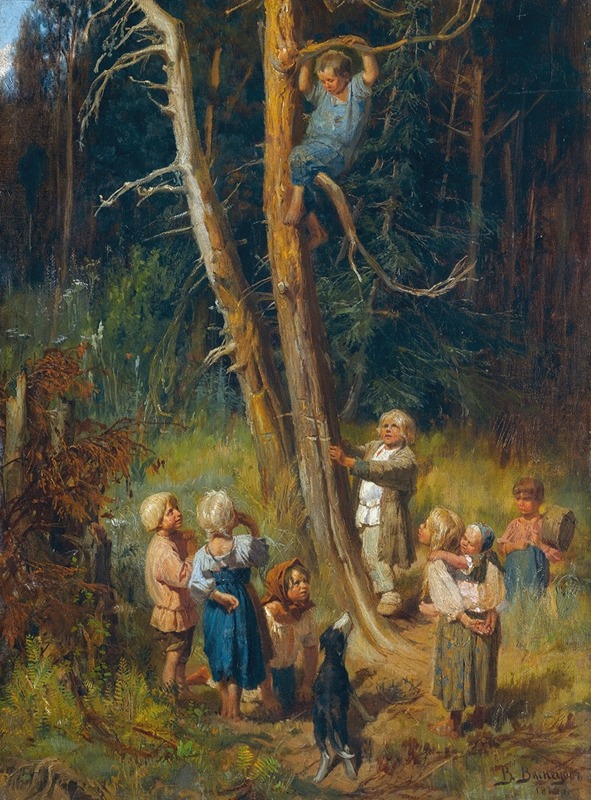 Victor Mikhailovich Vasnetsov - Children Raiding Nests In The Forest