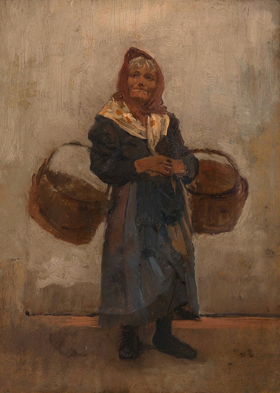 Cecil van Haanen - Alte Frau mit Körben (Venezianische Händlerin)
