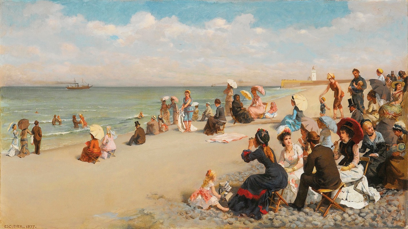 Charles-Jean-Auguste Escudier - On the Beach