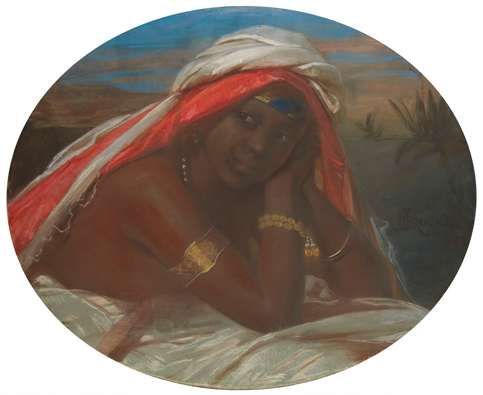 Constant-Joseph Brochart - Portrait of a black woman wearing a turban