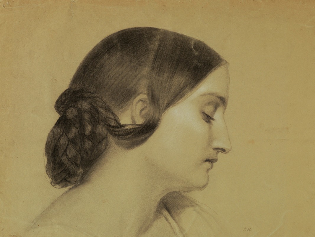 Daniel Huntington - Profile of a Woman with a Braided Knot