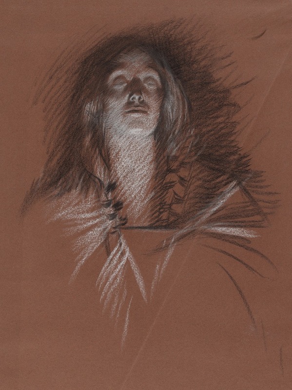 Edwin Austin Abbey - Study for head of a Celtic woman, from The Play Scene, Hamlet, act 3, scene 2