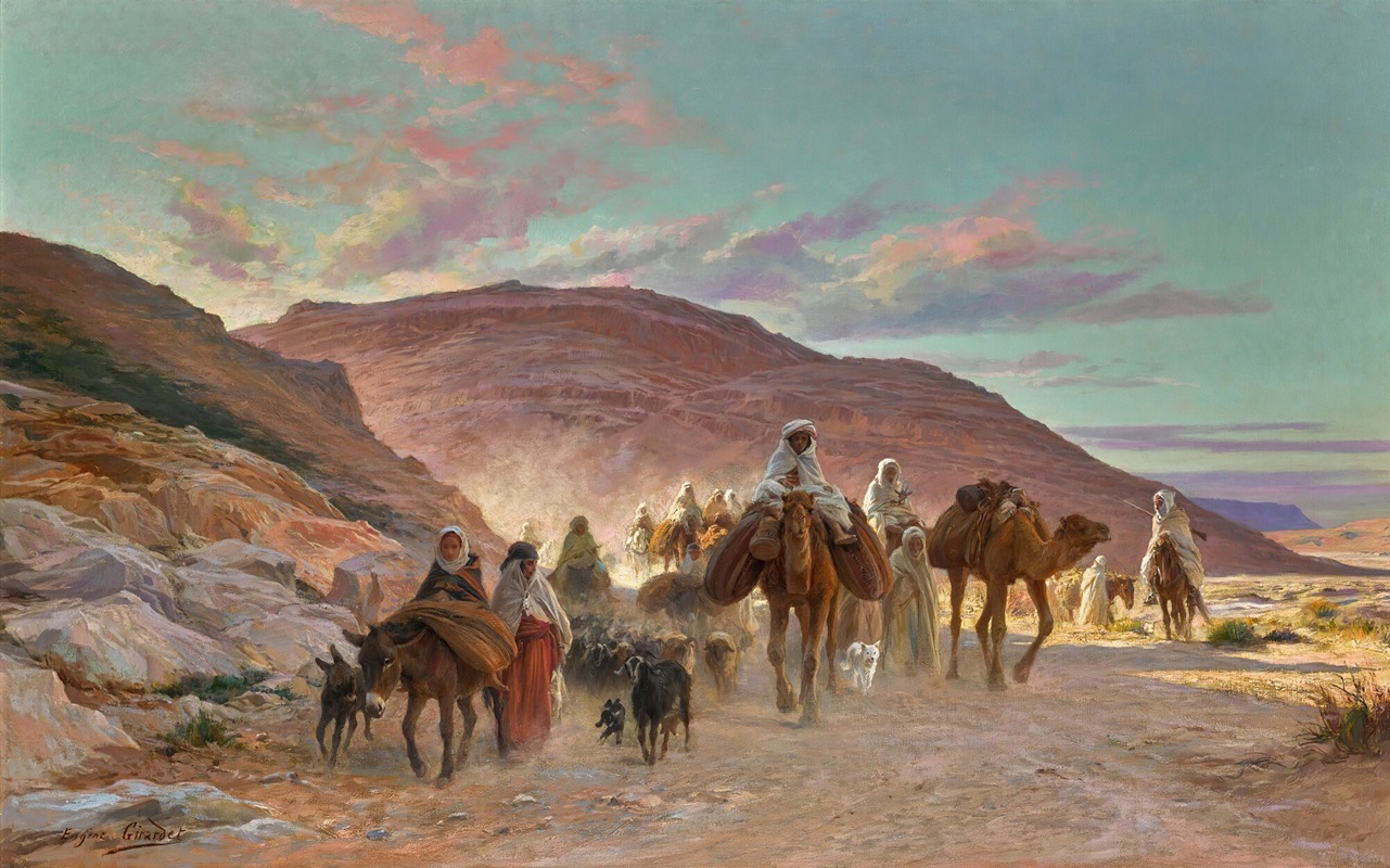 Eugène Girardet - A Desert Caravan