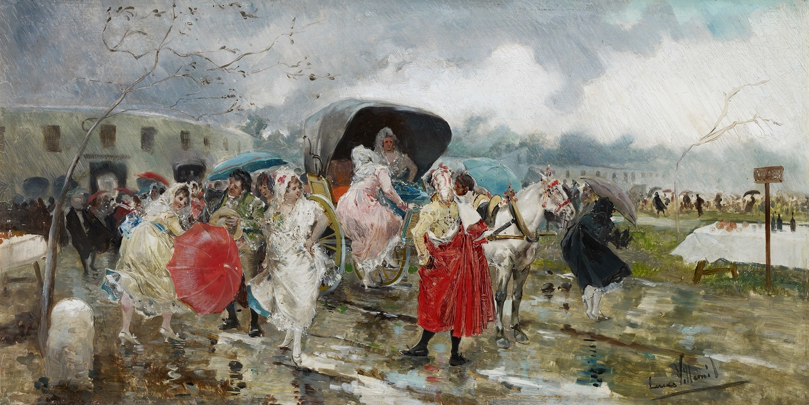 Eugenio Lucas Villamil - Leaving the Bullring, Rain