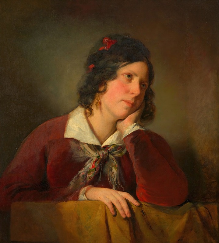 Friedrich von Amerling - Antonie Amerling mit aufgestütztem Kopf (1. Gattin des Künstlers)