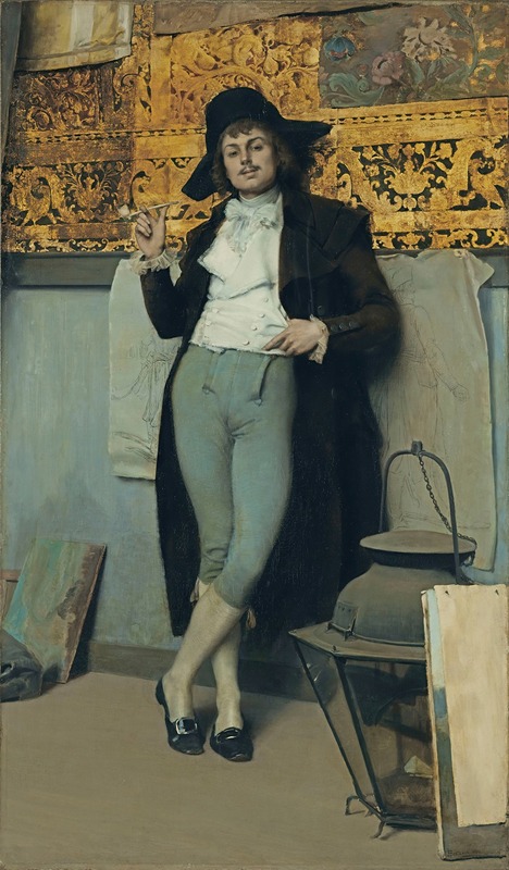 Hippolyte Dominique Berteaux - Young man with a pipe