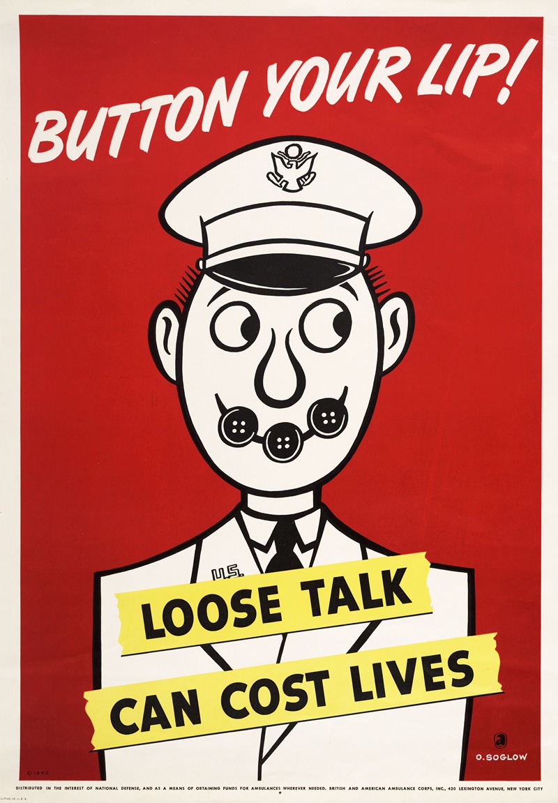 Otto Soglow - Button your lip! Loose talk can cost lives