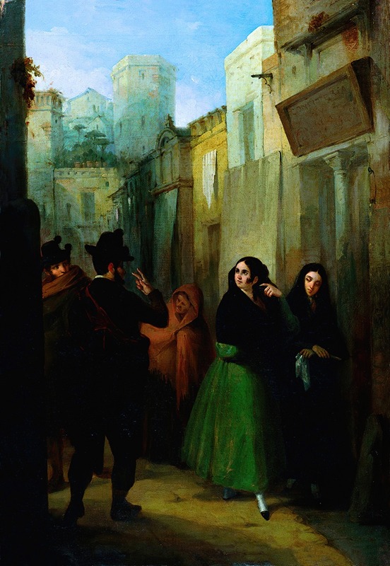 Joaquín Domínguez Bécquer - Rendezvous in the Street