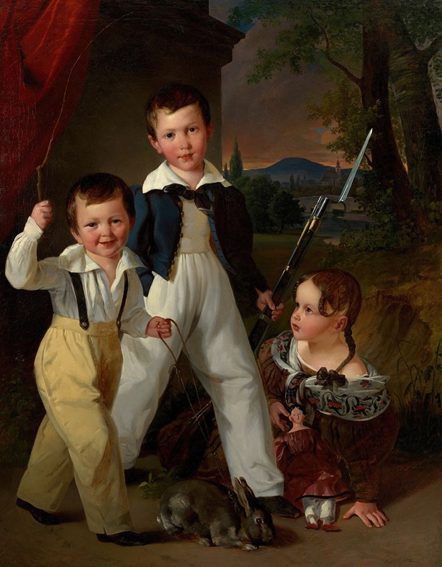 Johann Matthias Ranftl - Carl, Mathias und Katherine Wisgrill als Kinder