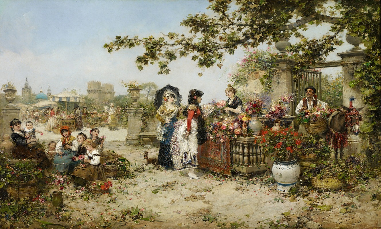 José Benlliure y Gil - The Flower Market