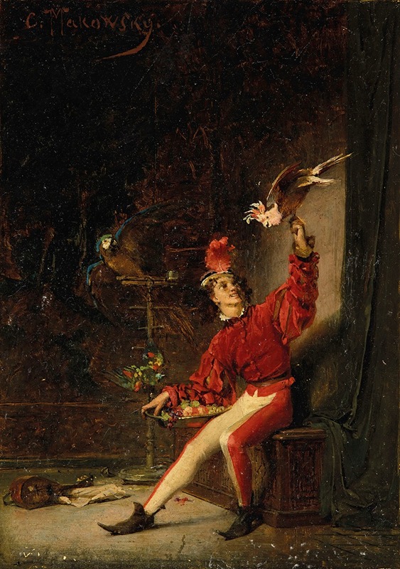 Konstantin Egorovich Makovsky - Young man with parrot