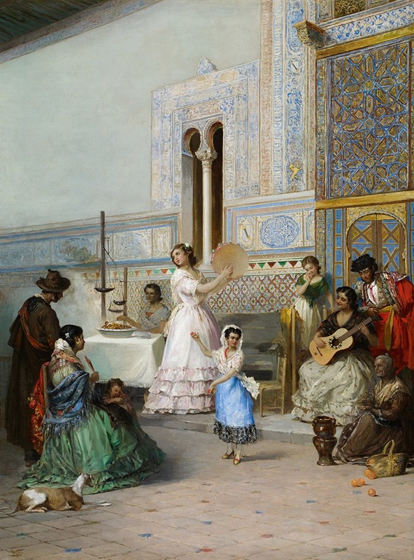 Manuel Ussel de Guimbarda - Genre Scene at the Alcázar of Seville