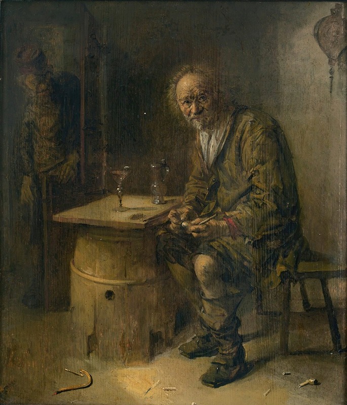 Abraham Diepraam - A man seated in an interior with a pipe
