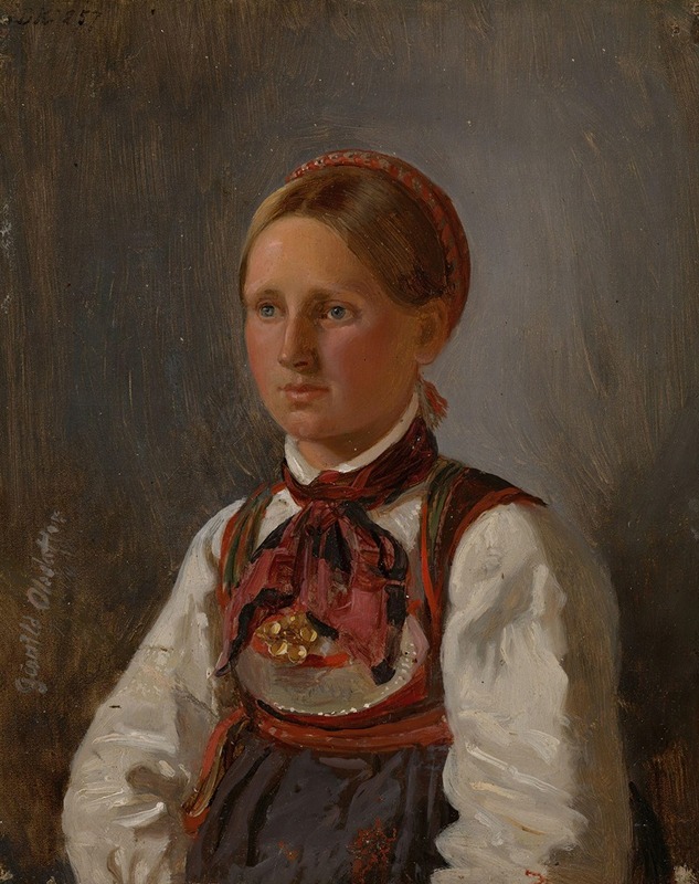 Adolph Tidemand - Portrait of Gunild Olsdatter from Tinn