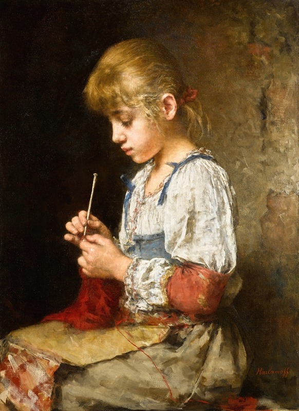 Alexei Harlamoff - Girl Crocheting