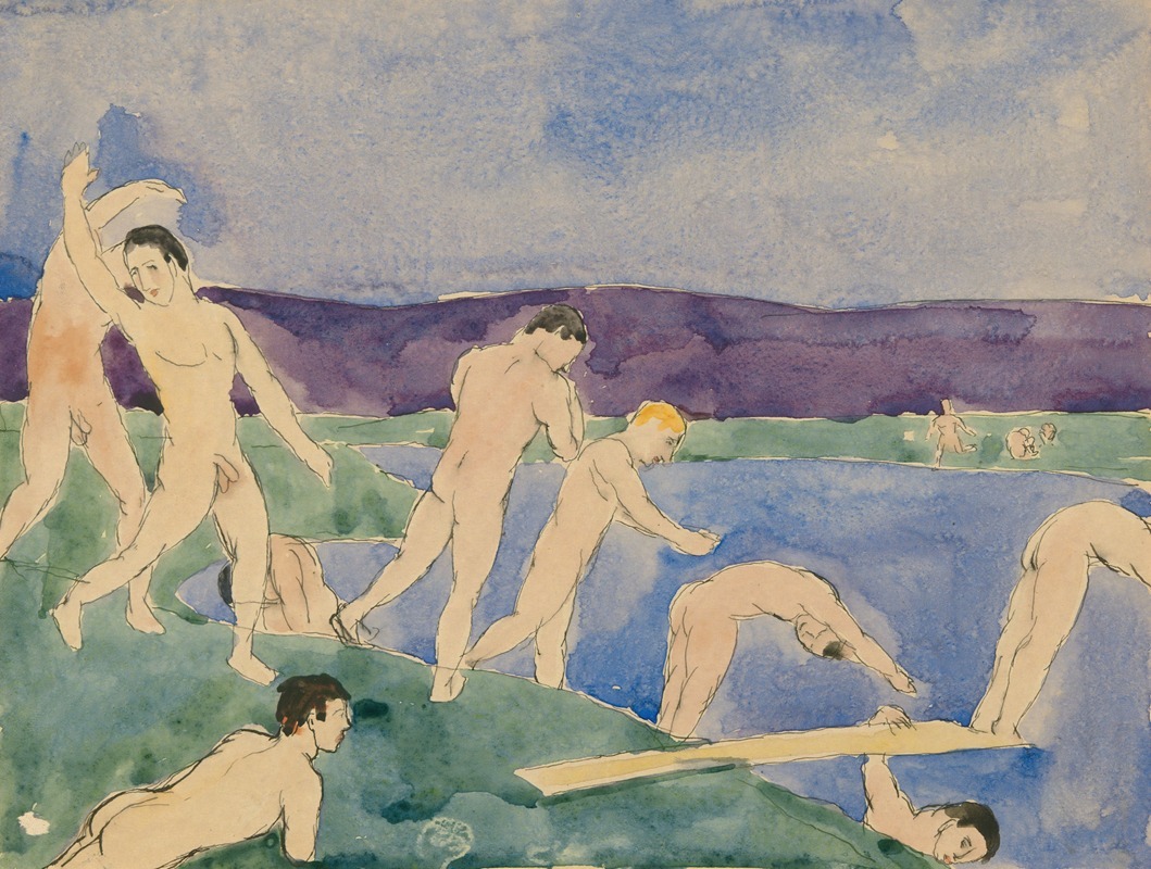 Charles Demuth - Twelve Nude Boys at the Beach