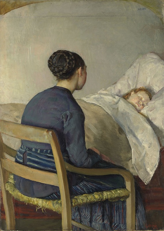 Christian Krohg - Mother at her Child’s Bed