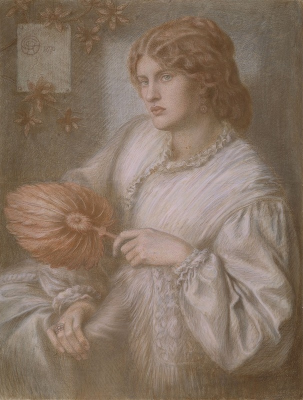Dante Gabriel Rossetti - Portrait of woman with a fan