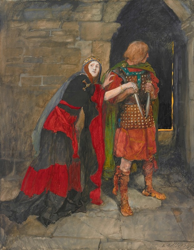 Edwin Austin Abbey - Lady Macbeth; ‘“Infirm of purpose! Give me the daggers…,’ Act II, Scene II, Macbeth