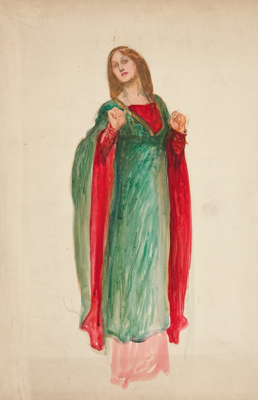 Edwin Austin Abbey - Medieval lady, sketch for an unidentified Shakespeare play