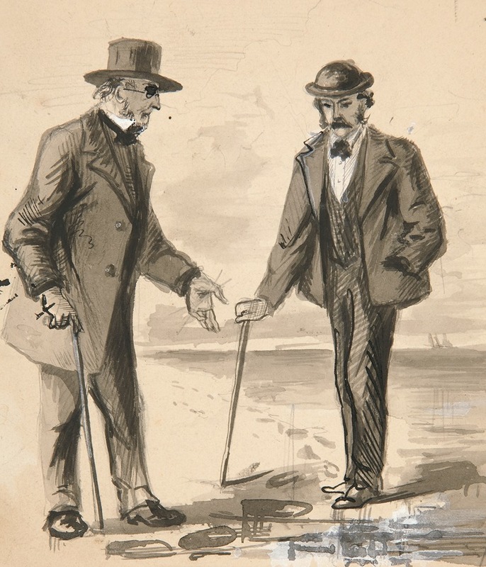 Edwin Austin Abbey - Two men conversing on seashore