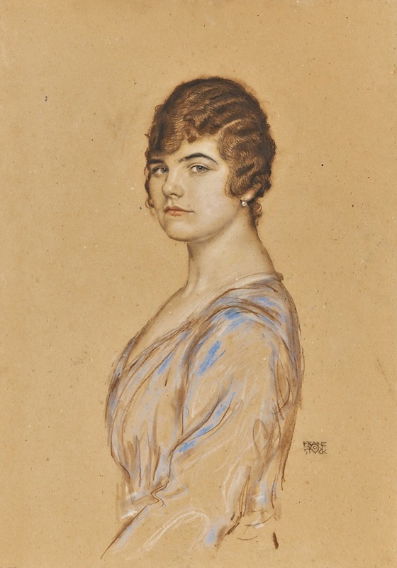 Franz von Stuck - Girl in a Blue Dress