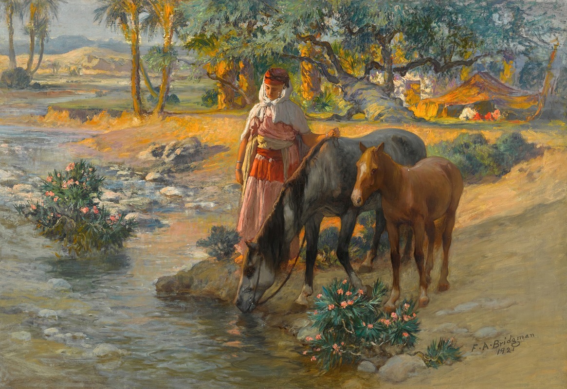 Frederick Arthur Bridgman - Watering the Horses