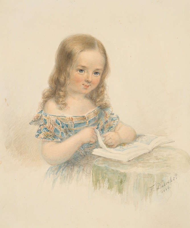 Friedrich Dewehrt - Girl with a Book