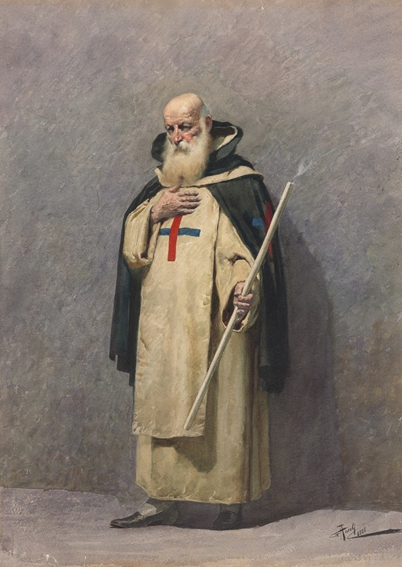 Giuseppe Aureli - An Elderly Priest Standing