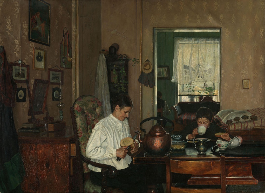 Gustav Wentzel - Breakfast I. The Artist’s Mother and Brother