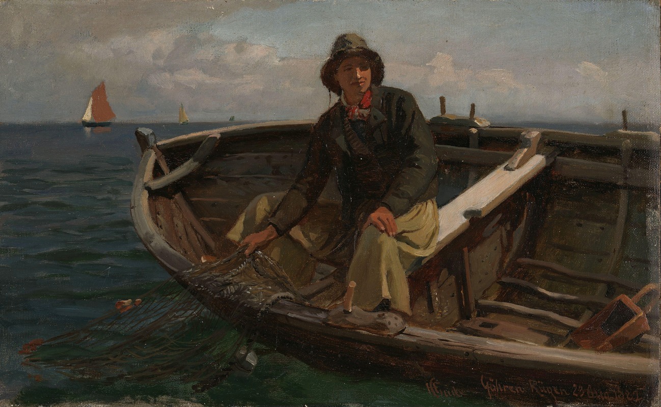 Hans Gude - Fisherman from Rügen