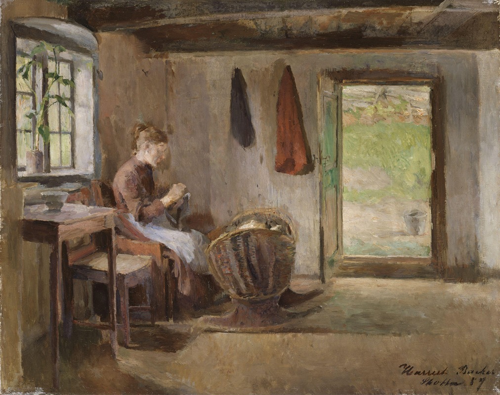 Harriet Backer - Farm Interior, Skotta in Bærum