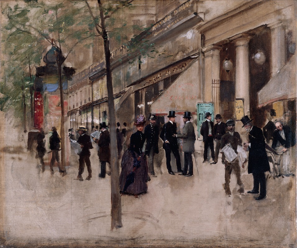 Jean Béraud - Le boulevard Montmartre, devant le théâtre des Variétés, l’après-midi