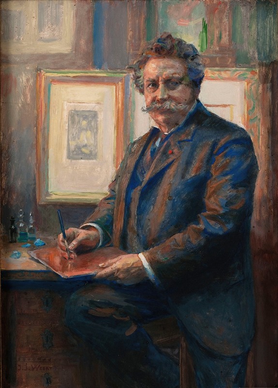 Jean Joseph Weerts - Portrait de Charles Albert Waltner dans son atelier