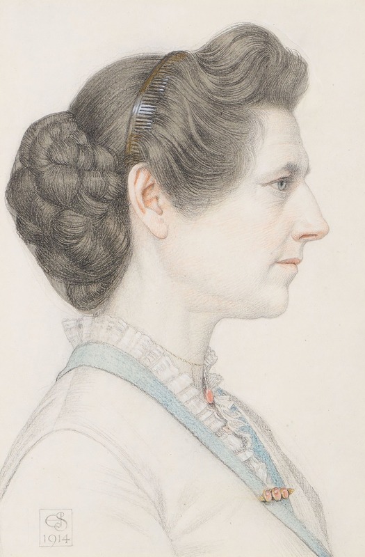 Joseph Edward Southall - Portrait of a lady in profile