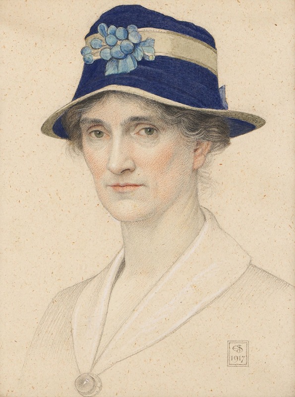 Joseph Edward Southall - Portrait of Anna Elizabeth Southall, nee Baker