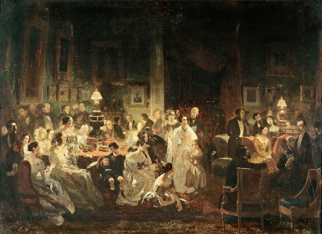 Prosper Lafaye - Le Salon de M. Irisson, le soir du 19 août 1839