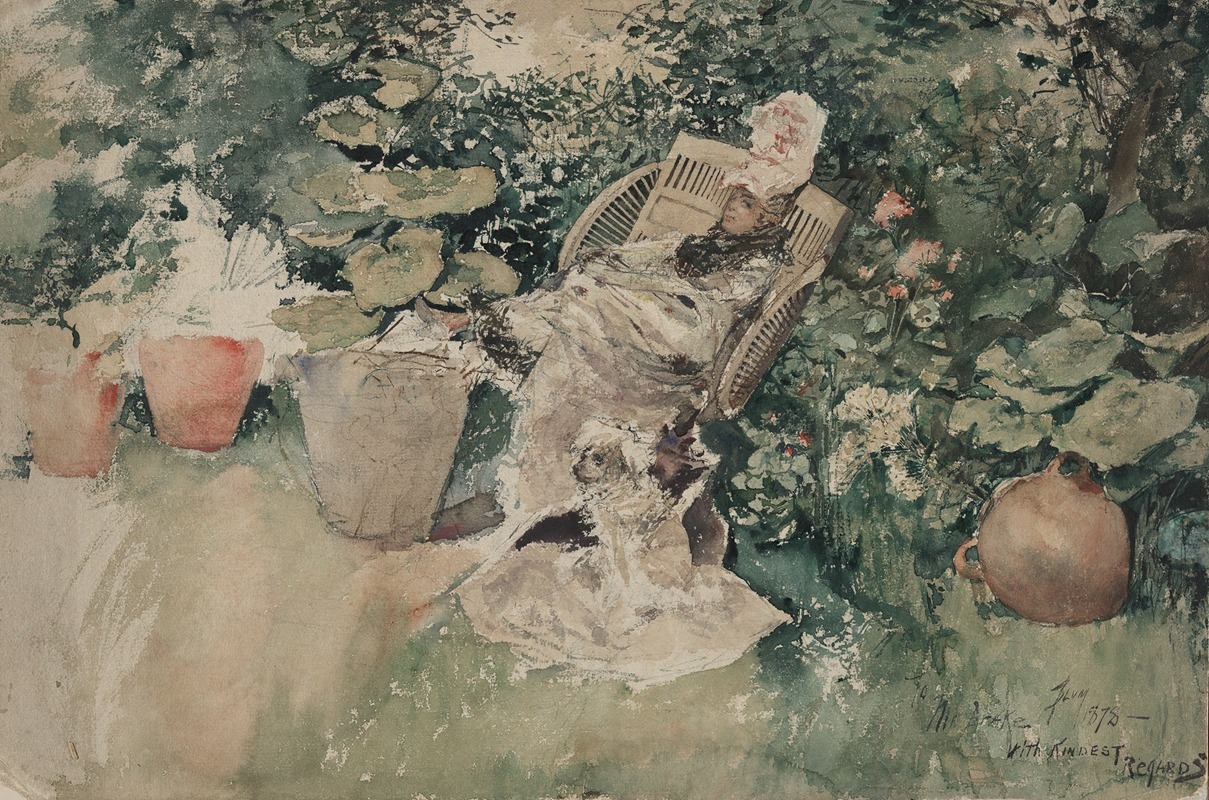 Robert Frederick Blum - Woman Seated in a Garden