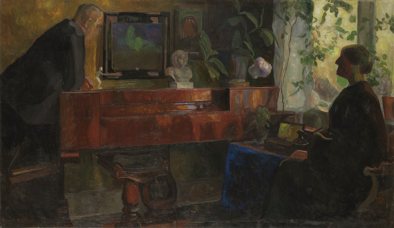 Thorvald Erichsen - Interior with the Artists Oluf and Kris Wold-Torne