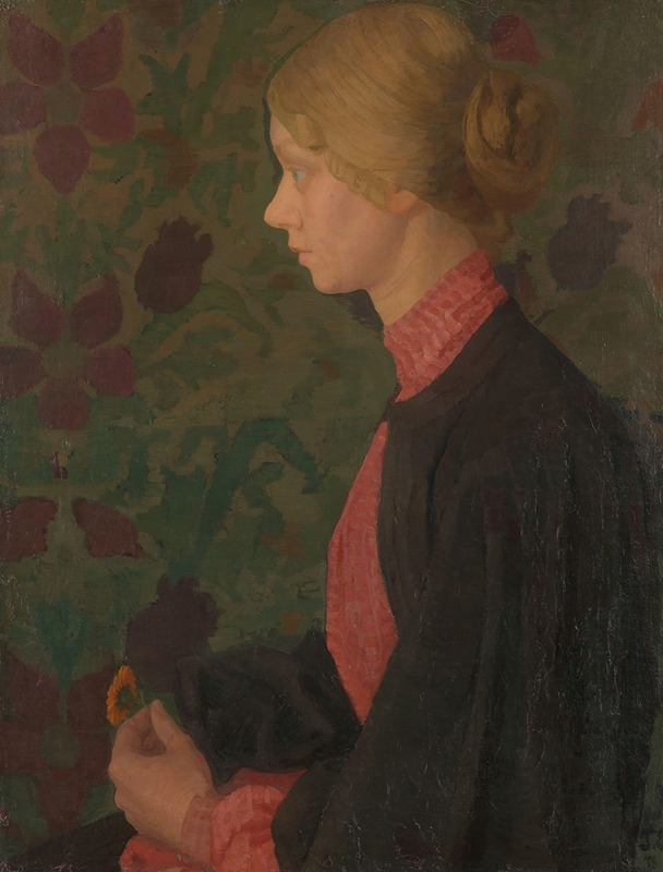 Thorvald Erichsen - Portrait of the Artist Ragnhild (Lalla) Hvalstad