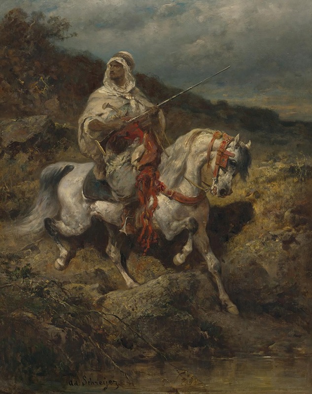 Adolf Schreyer - Mounted arab